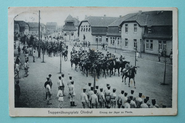 Postcard PC military camp Ohrdruf 1913 Hunters Parade Town architecture Thueringen